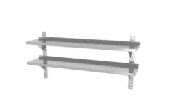 Double étagère murale réglable avec deux supports en acier 1400x300x(H)600 mm - Hendi