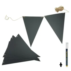 Drapeaux ardoises | Incluant feutre craie gratuit | 4mtr | set de 12 drapeaux - Securit