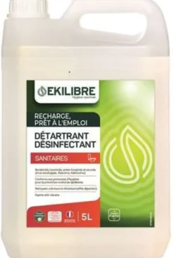Détartrant Désinfectant pour Sanitaire - Lot de 8 Bidons de 5L - Action Pin