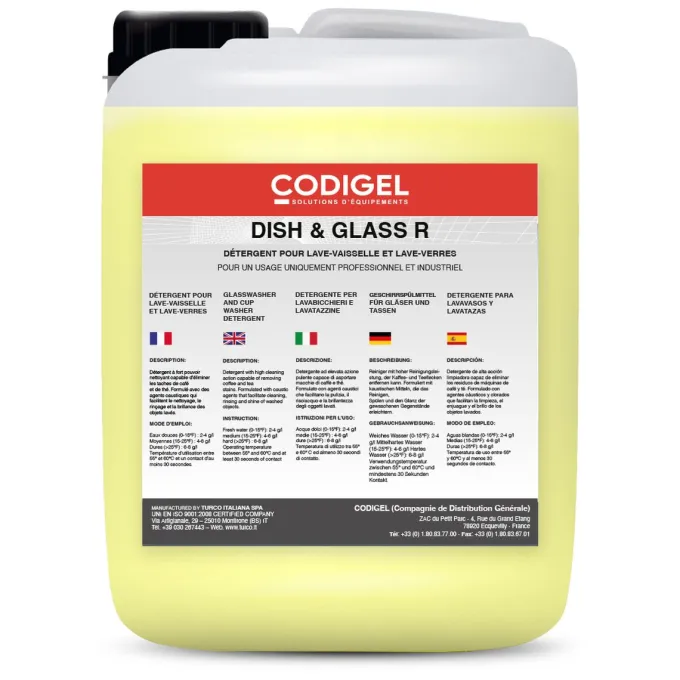 Détergent Liquide Concentré pour Lave-Vaiselle et Lave-Verres - Bidon de 10 kg - Codigel