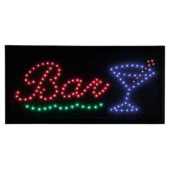 Enseigne LED "BAR" - Lumière clignotante Rouge & bleu - 220v AC adaptateur +130cm cable - Securit