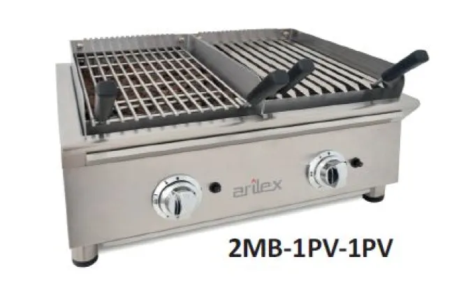 Ensemble de Cuisson Combiné FLEXI Série 600 - Meuble avec 1 Grille et Frytop Rectifié - Arilex