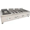 Ensemble de Cuisson Combiné FLEXI Série 600 - Meuble avec 2 Grilles, Réchaud et Frytop Chromé - Arilex