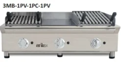 Ensemble de Cuisson Combiné FLEXI Série 600 - Meuble avec 2 Grilles et Frytop Chromé - Arilex