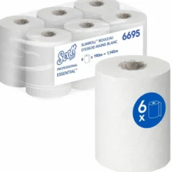 Essuie mains blanc 190m - Lot de 2 colis de 6 - Kimberly Clark