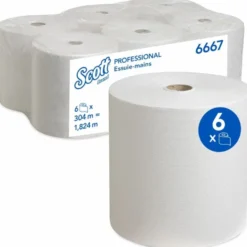 Essuie mains 304m blanc colis de 6 - Kimberly Clark