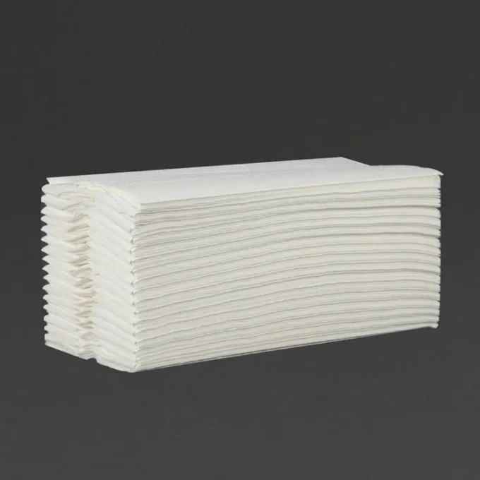 Essuie-Mains Pli en C Blanc Lot de 15 Paquets de 160 Feuilles - Jantex
