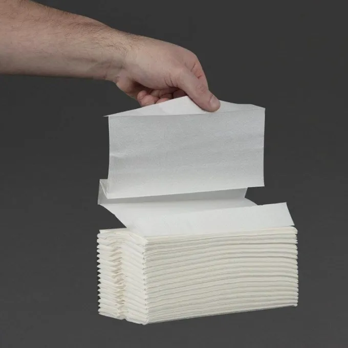 Essuie-Mains Pli en C Blanc Lot de 15 Paquets de 160 Feuilles - Jantex