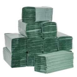 Essuie-Mains Pli en Z Vert Lot de 12 Jantex