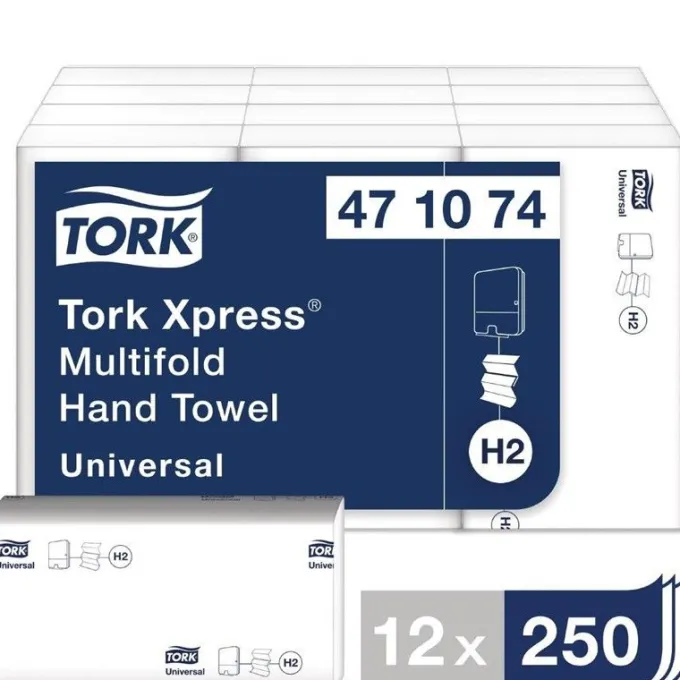 Essuie-Mains 1 Pli Pliage en Z Lot de 12 Tork