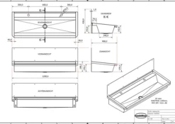 Evier Inox avec 2 Trous pour Robinet 1200mm - Combisteel