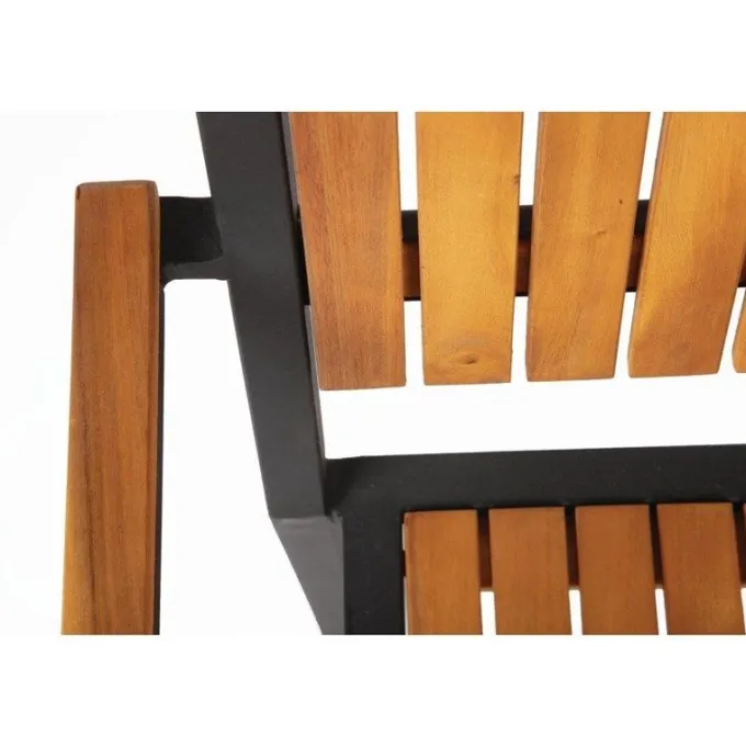 Fauteuil en Acier & Bois d'Acacia - Lot de 4 - Bolero