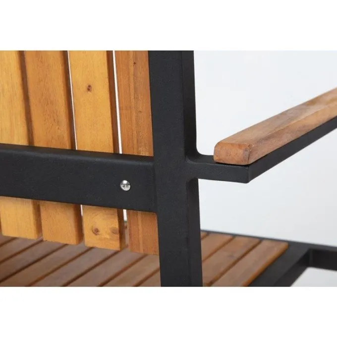 Fauteuil en Acier & Bois d'Acacia - Lot de 4 - Bolero
