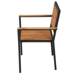 Fauteuil en Acier & Bois d'Acacia - Lot de 4 - Bolero