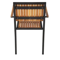 Fauteuil en Acier & Bois d'Acacia - Lot de 4 - Bolero