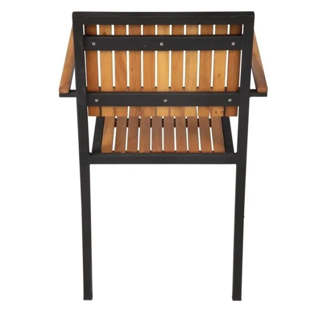 Fauteuil en Acier & Bois d'Acacia - Lot de 4 - Bolero