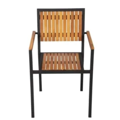 Fauteuil en Acier & Bois d'Acacia - Lot de 4 - Bolero