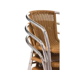 Fauteuil en Rotin et Aluminium Empilable - Lot de 4 - Bolero