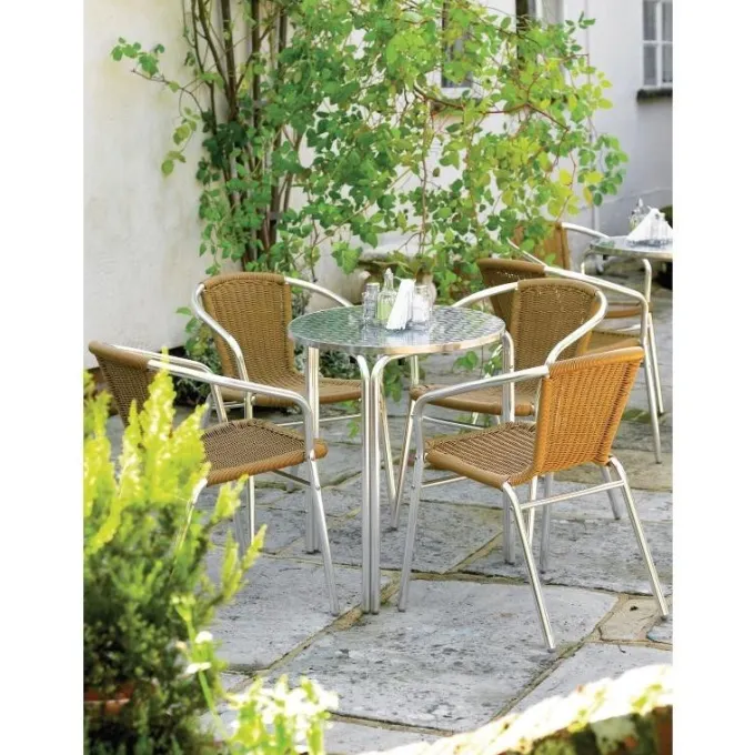 Fauteuil en Rotin et Aluminium Empilable - Lot de 4 - Bolero