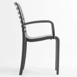 Fauteuil Restaurant SLAT Anthracite Recyclé - Lot de 6 - Grosfillex