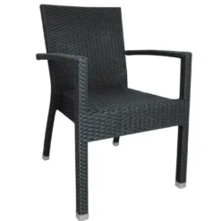 Fauteuils en rotin anthracite Bolero - Lot de 4