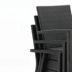 Fauteuils en rotin anthracite Bolero - Lot de 4