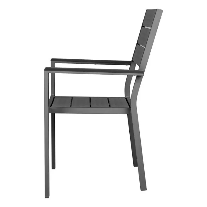 Fauteuils à Lattes Valletta Gris - Lot de 4 - Bolero