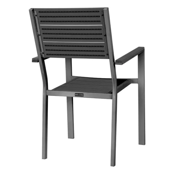 Fauteuils à Lattes Valletta Gris - Lot de 4 - Bolero