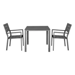 Fauteuils à Lattes Valletta Gris - Lot de 4 - Bolero