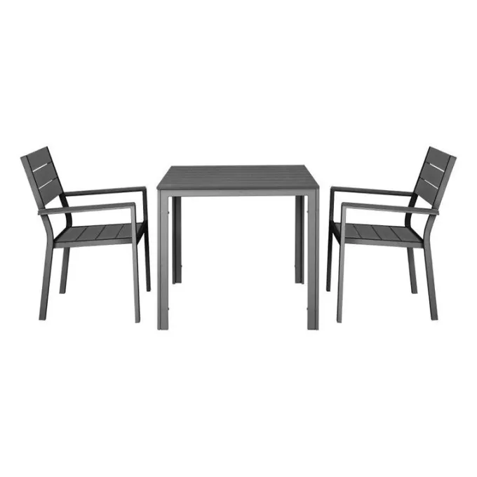 Fauteuils à Lattes Valletta Gris - Lot de 4 - Bolero