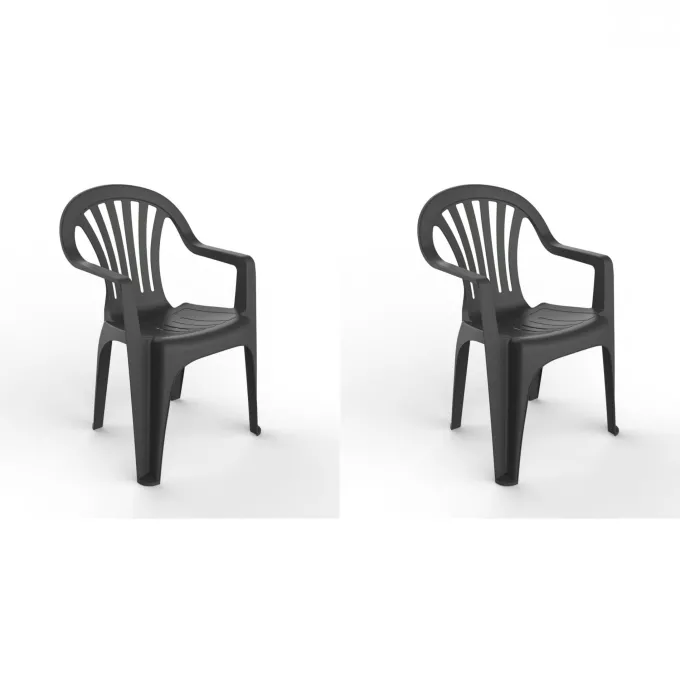 Fauteuil Terrasse PALS Anthracite - Set de 2 - Resol