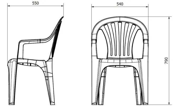 Fauteuil Terrasse PALS Anthracite - Set de 4 - Resol