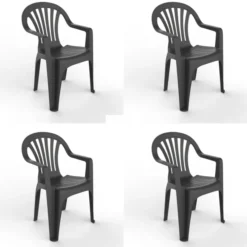 Fauteuil Terrasse PALS Anthracite - Set de 4 - Resol