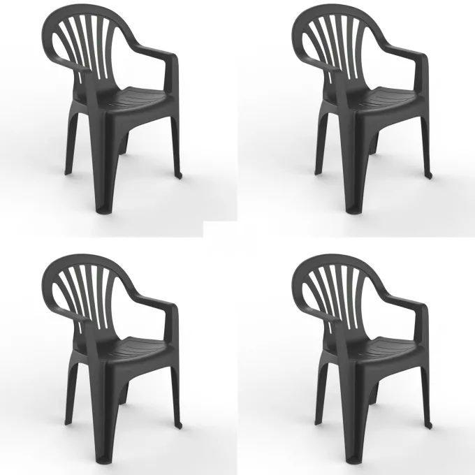 Fauteuil Terrasse PALS Anthracite - Set de 4 - Resol