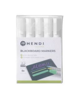 Feutres à craie 6 mm 5 feutres blancs - Hendi