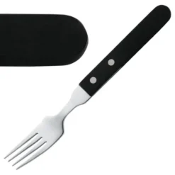 Fourchette à Steak pour Restaurant Manche Noir 196 mm Lot de 12 Amefa