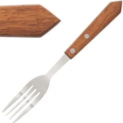Fourchette à Viande 200 mm Manche en Bois Lot de 12 Olympia