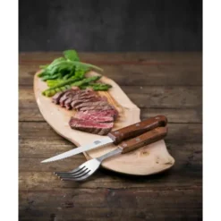Fourchette à Viande 200 mm Manche en Bois Lot de 12 Olympia
