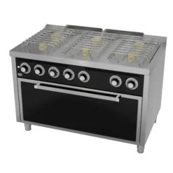 Fourneau "basic" 6 feux vifs s/750 avec four maxi électrique - HR Fainca