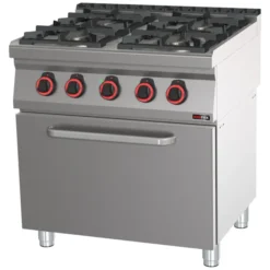Fourneau combiné avec four à air chaud électrique GN 1/1 - 4x brûleur ECO SPBT 70/80 11 GE - Redfox