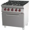 Fourneau combiné avec four à air chaud électrique GN 1/1 - 4x brûleur SPT 70/80 11 GE - Redfox