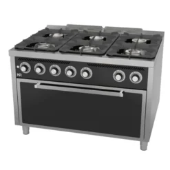 Fourneau 6 feux vifs Série 900 four MAXI - HR Fainca