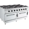 Fourneau Gaz 8 Brûleurs avec Four à Gaz 12 kW Gamme 900 - Combisteel