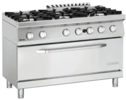 Fourneau Gaz 6 Brûleurs sur Four Gaz 13,5 kW - Bartscher