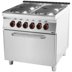 Fourneau électrique avec four à air chaud électrique GN 1/1 - 4x feu 400 V SPT 90/80 11 E - Redfox