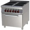Fourneau électrique avec four électrique statique GN 2/1 - 4x feu 400 V SPQT 90/80 21 E - Redfox