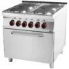 Fourneau électrique avec four électrique statique GN 2/1 - 4x feu 400 V SPT 90/80 21 E - Redfox