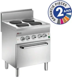 Fourneau sur Four Electrique avec 4 Plaques Electriques Chaleur Ventilée - Gamme 650 - Baron