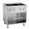 Fourneau vitrocéramique 4 zones radiantes 9.2 kw - Profondeur 700 - soubassement ouvert - Bartscher