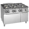 Fourneaux feux vifs gaz, 6 feux - 6 kW et 10 kW - four gaz et placard - Giorik